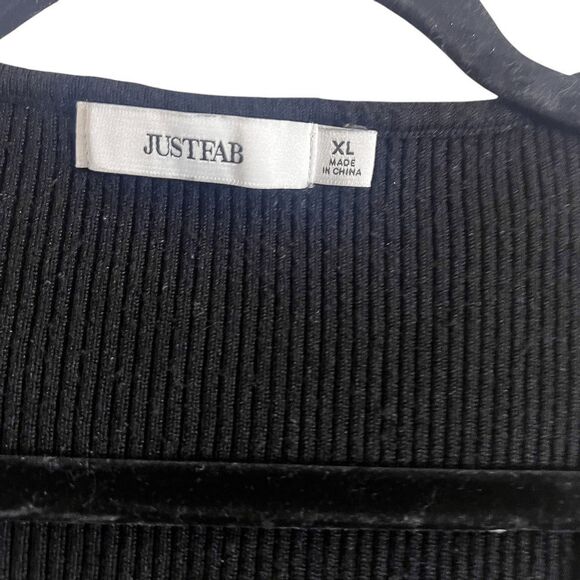 JustFab Tank Top XL Black Sleeveless Wrap Knit - Picture 2 of 2